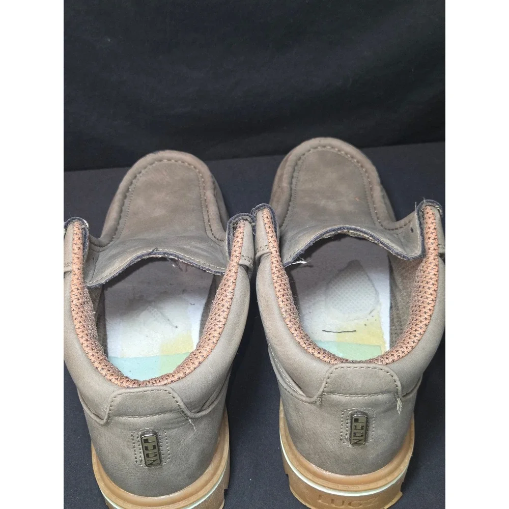 Lugz fringe‎ strutt vintage Suede Moc Toe Ankle Boots Khaki Men's Size 8 USA